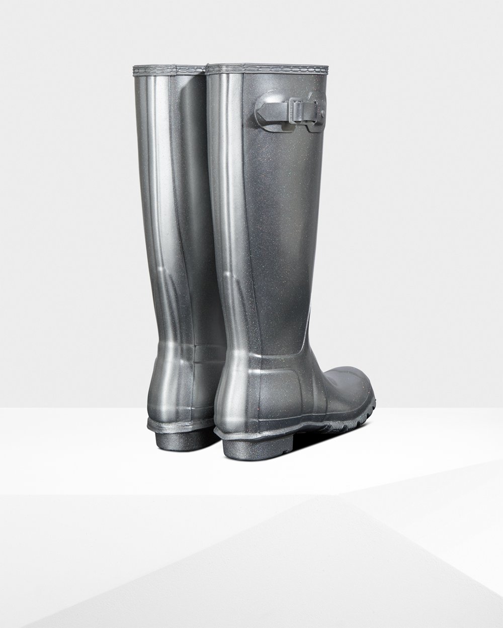 Women Hunter Original Cosmic Glitter | Tall Rain Boots Silver | NZ-43826-JLYZ